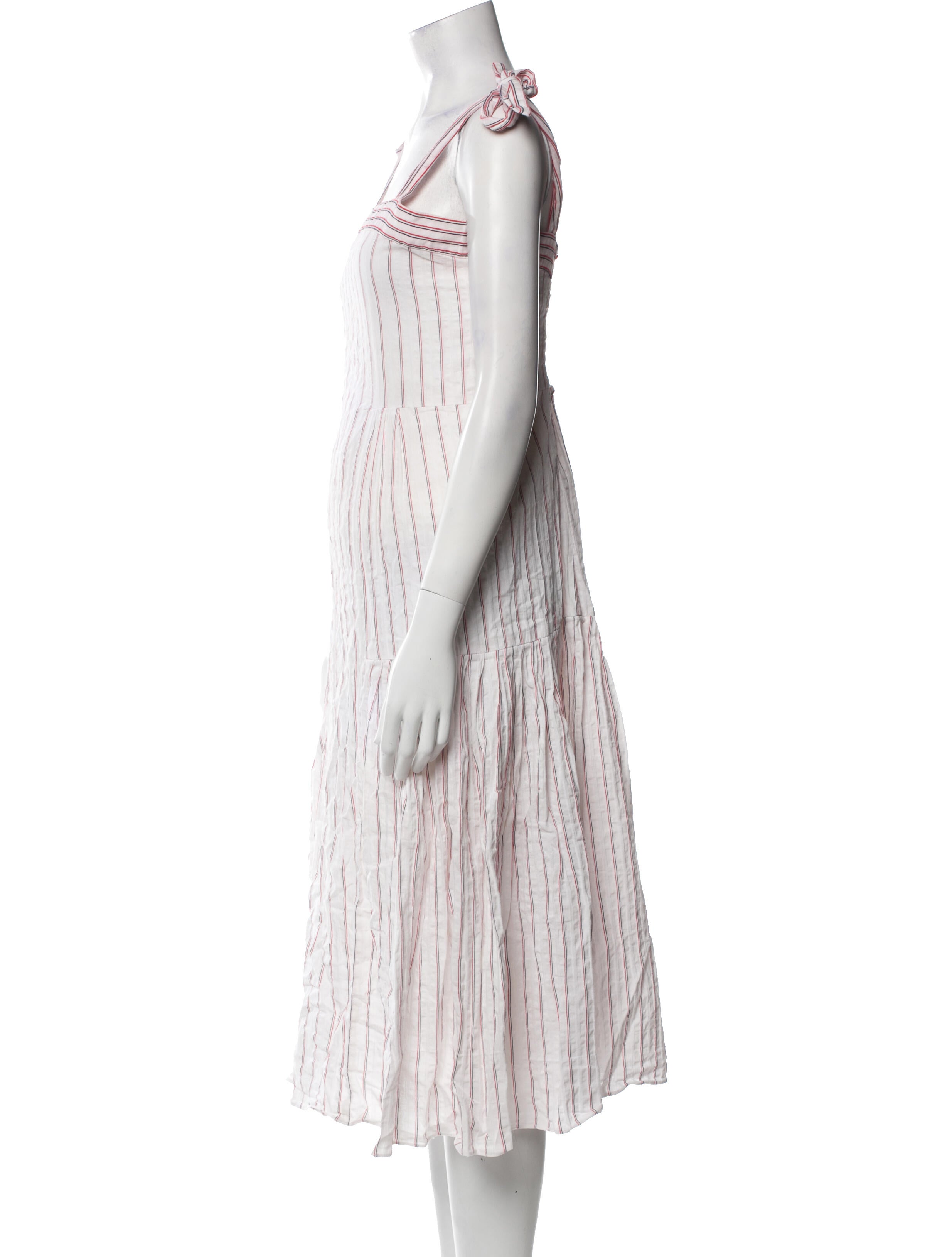 Warm Striped Midi Length Dress